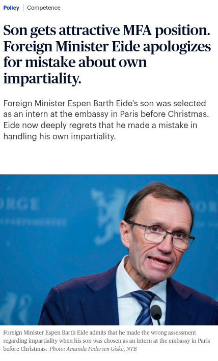 Knut_Yrvin's tweet photo. @Zacken @TimothyDSnyder Politicians have created conflict-of-interest rules that target ordinary citizens, which they themselves often ignore. When people feel unfairly treated, the principle of equality before the law applies even to ministers. A lesson they should have considered beforehand. https://t.co/WDK3x9eKL3