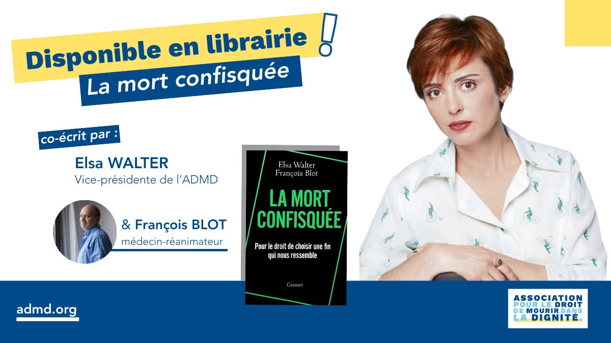 La mort confisquée, co-écrit par <a href="/elsa5walter/">Elsa Walter</a>, vice-présidente de l’@AdmdFrance, et François Blot, #médecin réanimateur, est disponible.
Un ouvrage essentiel pour ouvrir le débat et prendre le temps d’écouter les patients en #FindeVie. 
🔗admd.org/articles-cultu…