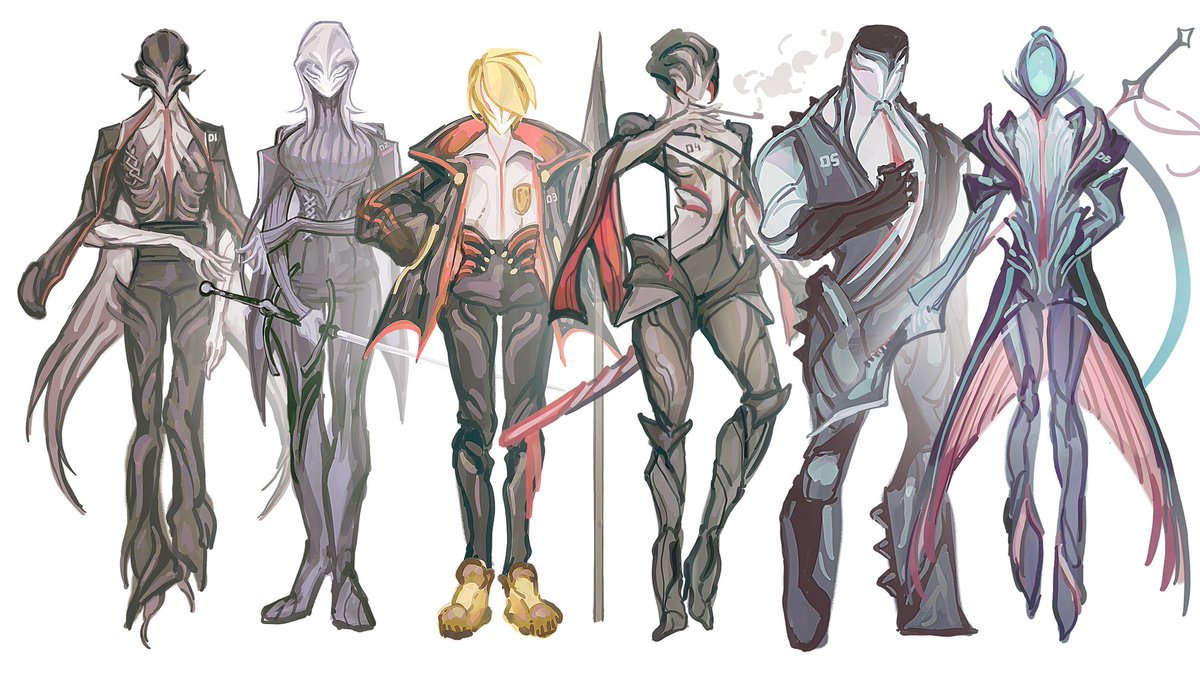 Sinners 1-6 from limbus company as warframes