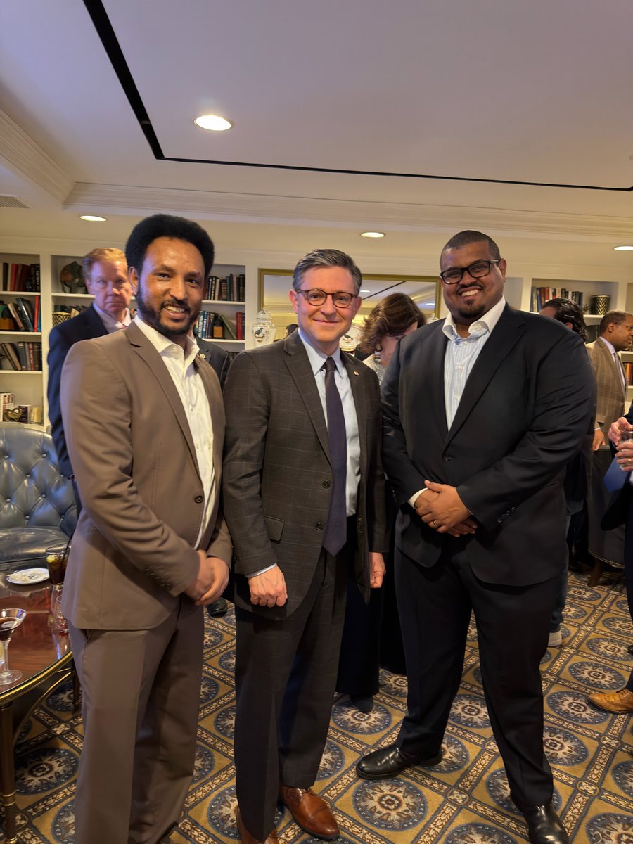 TiborPNagyJr's tweet photo. Great to see Eritrean Blue Revolution Front diplomatic team meet with most senior US member of Congress - Speaker Mike Johnson.  All of US Govt finally seeing extent of Isaias regime's brutality. No amount of $ lobbying will hide the truth of prison nation's horrors! https://t.co/RFl2nJzk2o