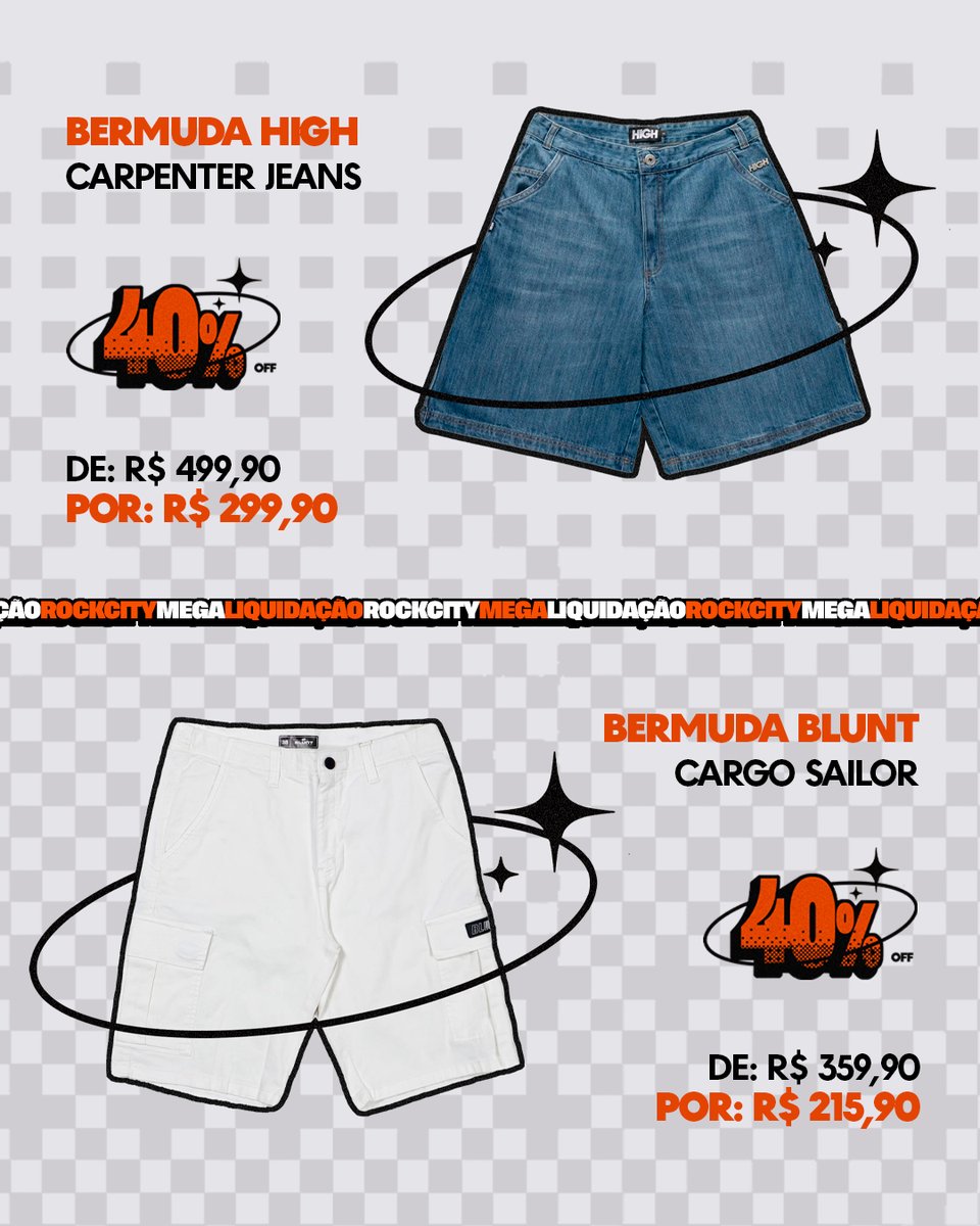 RockCityArmy's tweet photo. 🔥 Mega Liquidação de Verão Rock City

Todas as bermudas com 40% OFF.
Categoria inteira com desconto por tempo limitado.
Hurley, High, Rock City e mais.
Estoque sujeito à disponibilidade.

Garanta a sua em 👉 https://t.co/o7QDeP8Egk
#MegaLiquidação #40OFF #RockCity https://t.co/blAiBXUxND