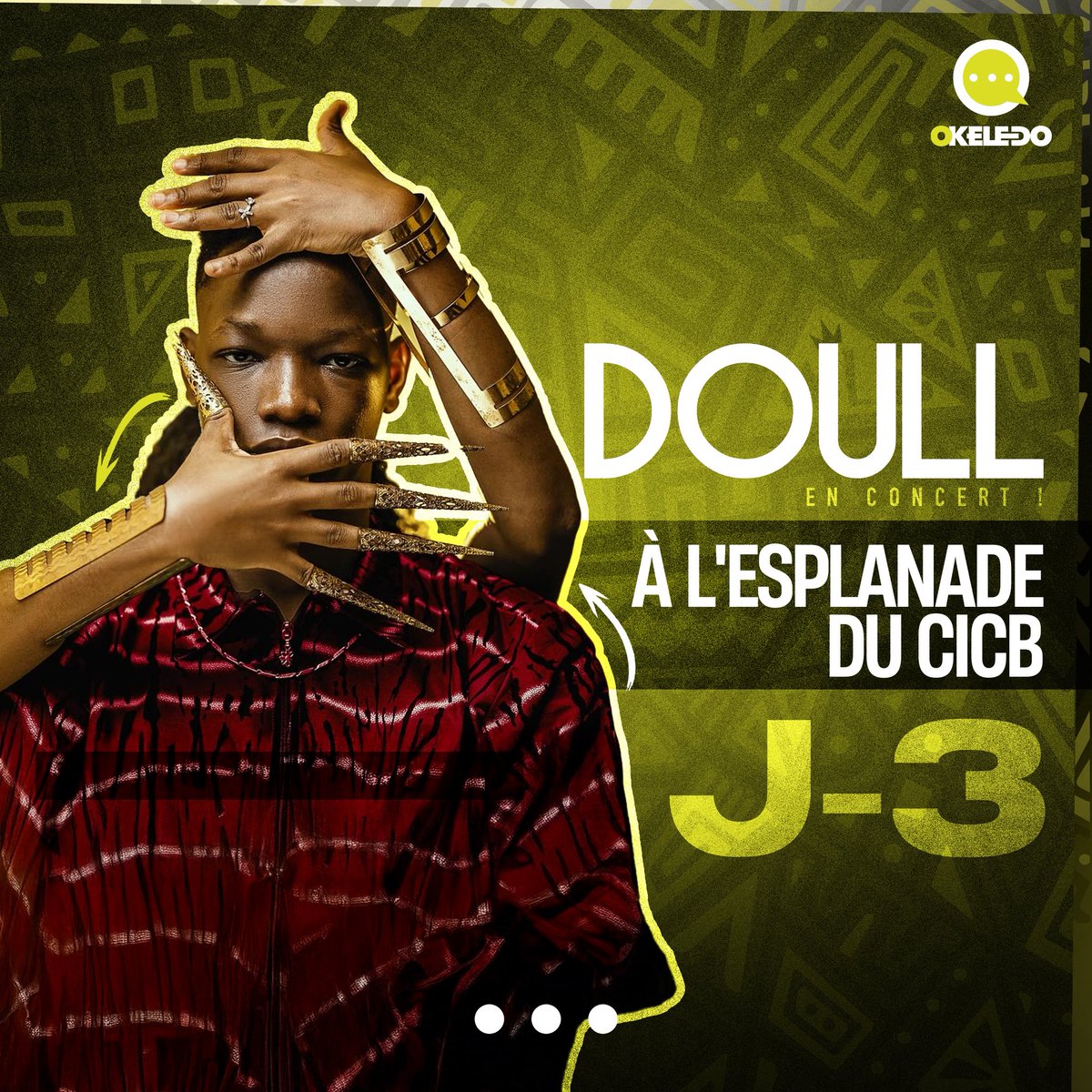 Awoo Doull yé Banconi ka de yé, mais Doull yé Mali bai de ta yé ! 💥 Rendez-vous dans 3 jours sur l'esplanade du CICB pour un concert LOVE qui va secouer Bamako ! 🚀 Sortez massivement, c'est le moment ! 🎉 

#Doull #Okeledoevents