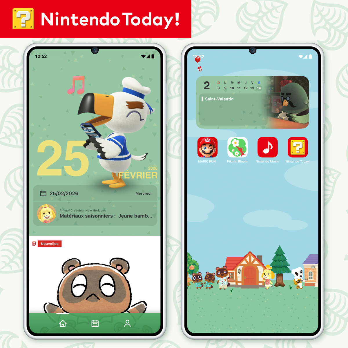Envie de suivre en un coup d'œil les événements et actualités de votre île dans #AnimalCrossingNewHorizons ? Essayez le widget Calendrier de l'application mobile Nintendo Today!

Téléchargez l'application gratuitement : ntdo.com/6013AtZsS