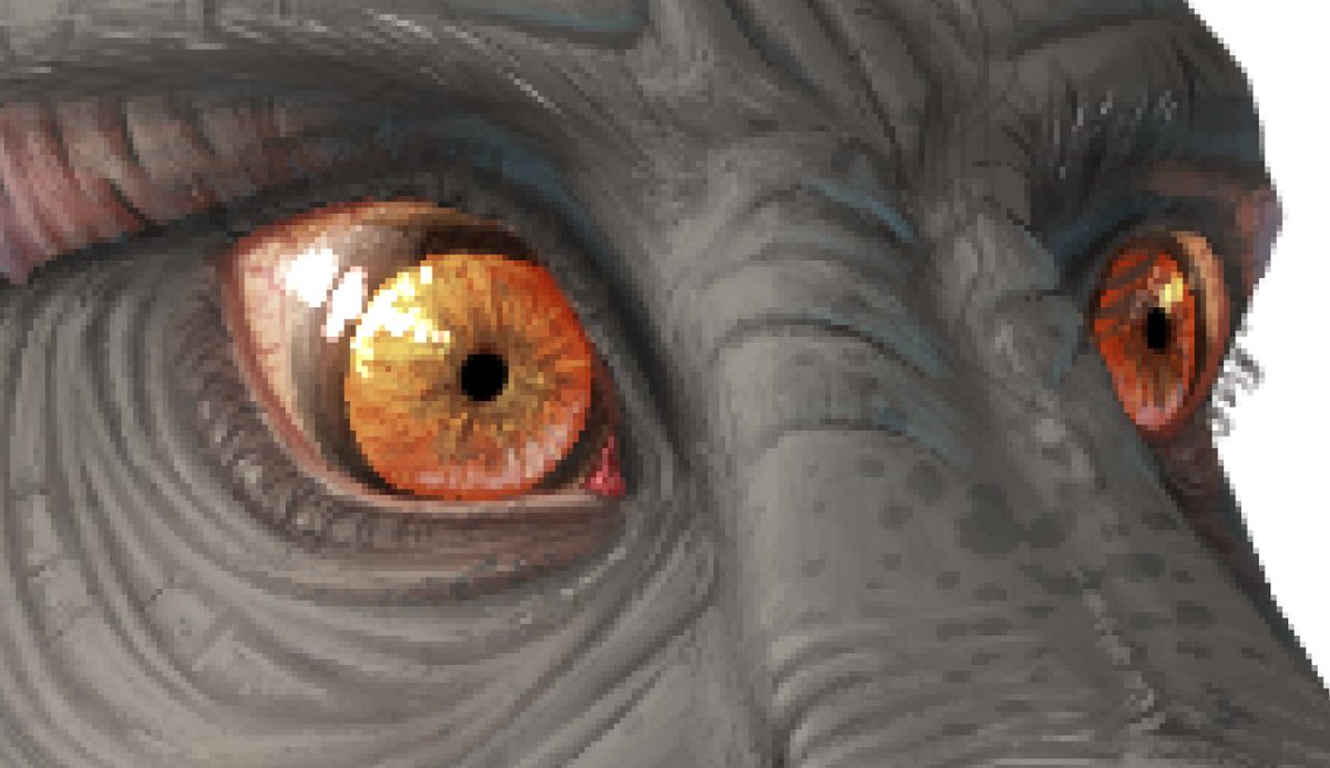 A rather pixeled and close-up #WIP of my current monster. 👀