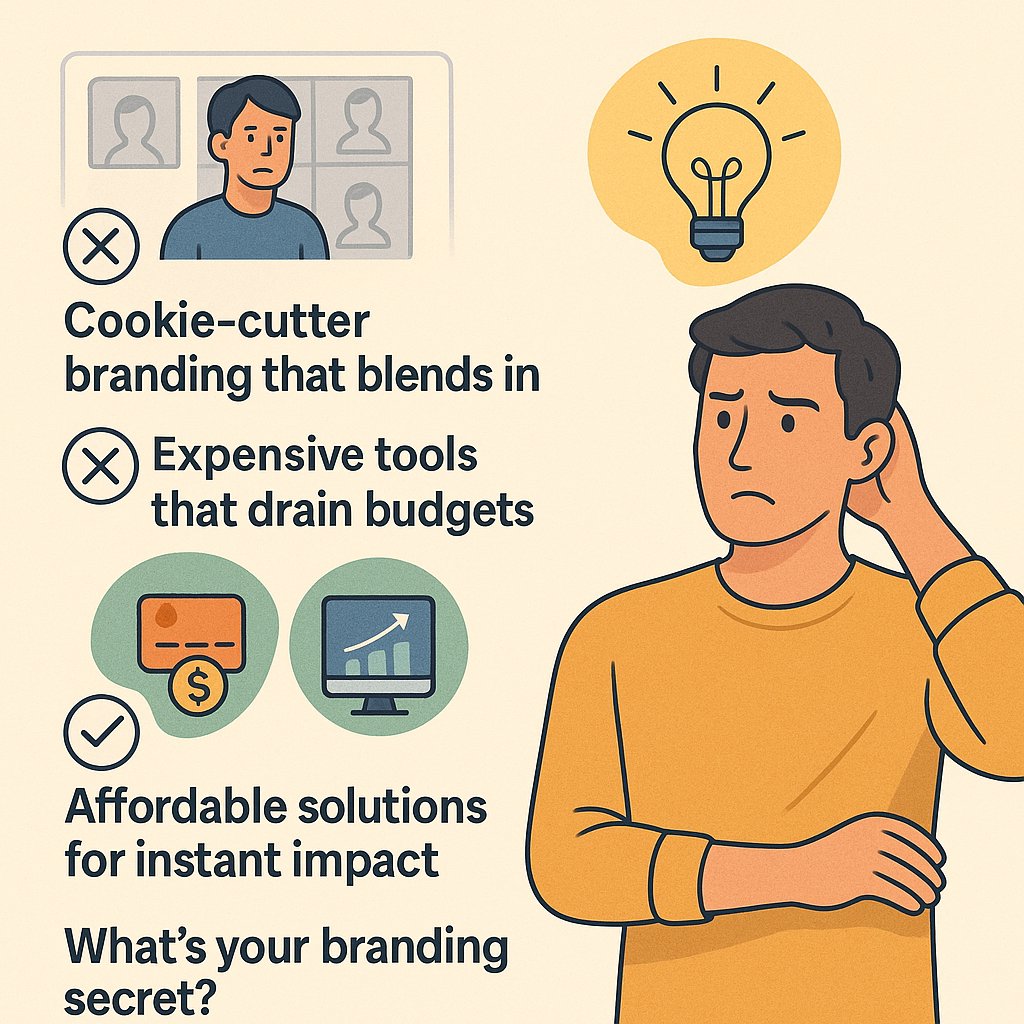 AboveAllAd's tweet photo. Struggling to shine in the crowd?  

❌ Cookie-cutter branding that blends in.  
❌ Expensive tools that drain budgets.  

Try this:  
✅ Unique products that grab attention.  
✅ Affordable solutions for instant impact.  

What’s your branding secret?  

#BrandAwareness https://t.co/IwYO4snpaS