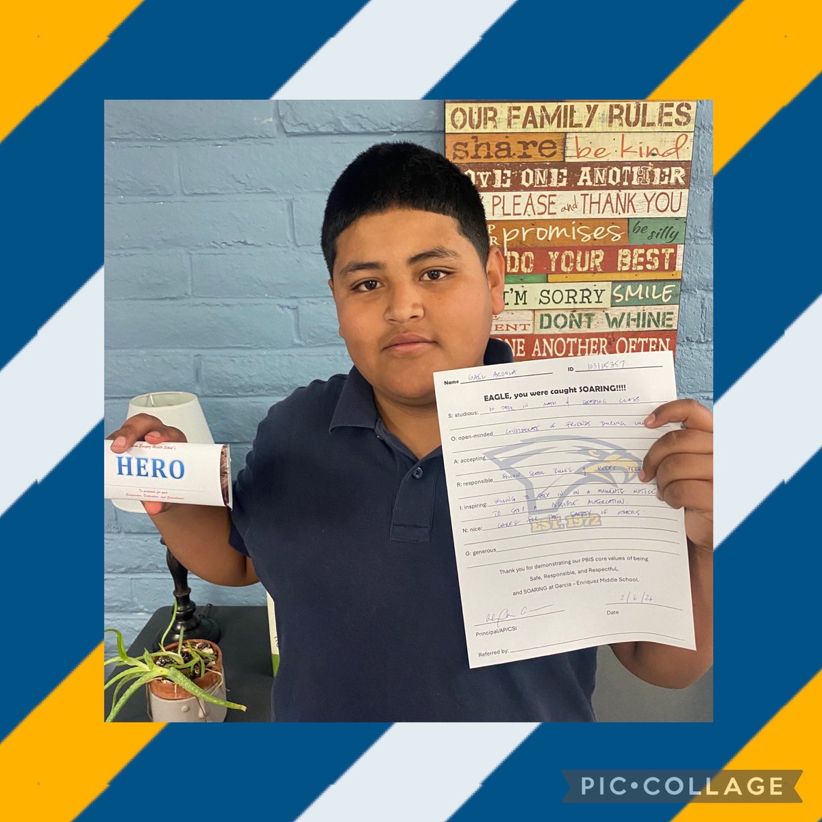 CoronaAlex_GEMS's tweet photo. Our Eagle Scholar was caught soaring! 🦅✨
Gael Acosta is recognized for good deeds and positive impact as a Safekeeper. Truly worthy of a Hero Bar!🍫👏Your kindness &amp; leadership do not go unnoticed. 
Kudos, Gael! Keep soaring! #CaughtSoaring 
💎🦅🏆 #Keepgettingbetter https://t.co/1yuzsEp7Aa