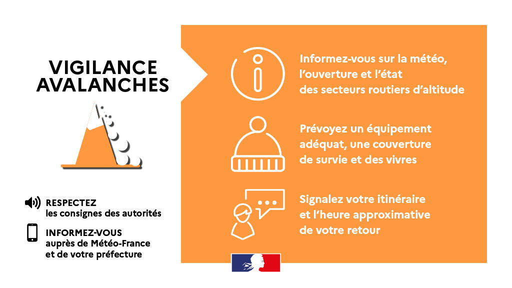 Image de Préfète de l'Isère - #Avalanche 🟠 | Le département de l’#Isère est placé en vigilance orange avalanches.
Pour la journ