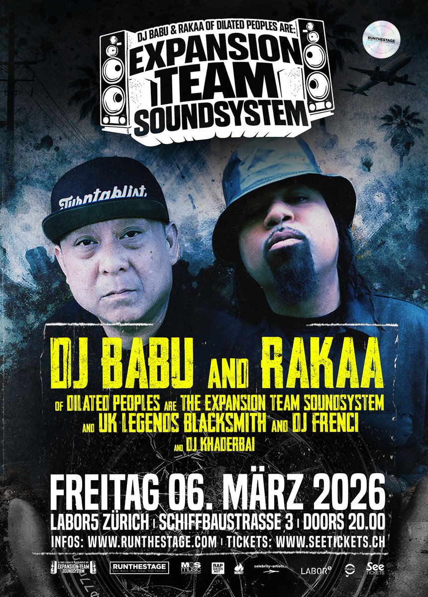 FLAMINGMONKEYch's tweet photo. DJ Babu &amp; Rakka in Zürich! March 06-  2026! Tickets at : https://t.co/0urGmDnx0R https://t.co/SxE5iPkuof