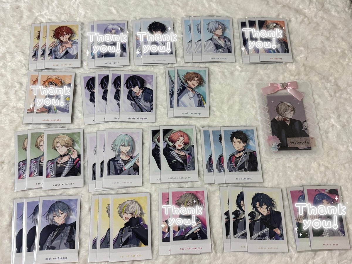 【交換】18TRIP エイトリ おもライ
譲
クリアカード▶︎練牙 雪風 あく太 季肋 七基
缶バッジ￤あく太
リンライ￤季肋
特典￤画像参照

求
クリカ、缶バッジ、特典￤潮 
リンライ￤潮 宗氏

前日までor21日手渡し最優先※詳細固定ツイ
おもライ前完遂郵送◎