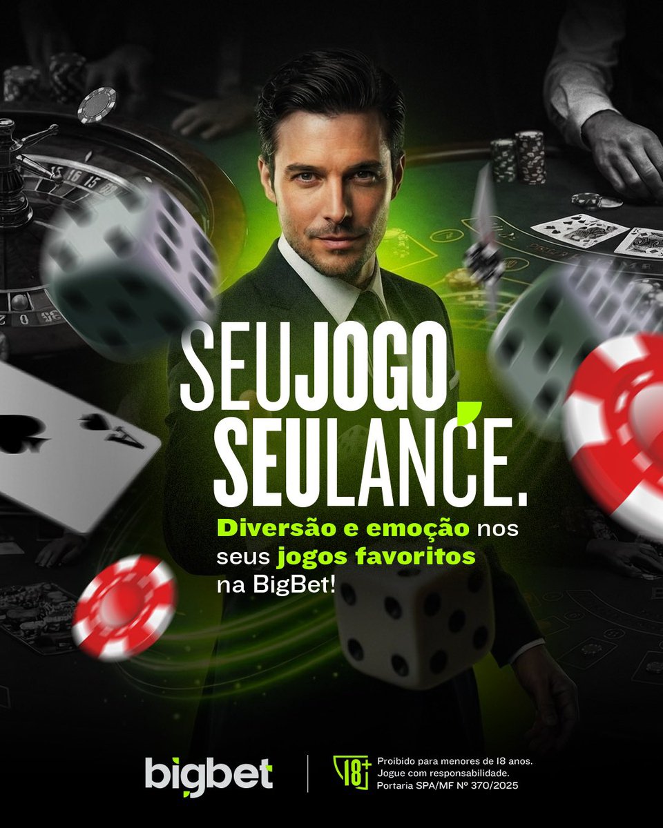 Seu jogo, seu lance. 🎲✨

Na BigBet você encontra diversão, emoção e uma variedade de jogos para curtir do seu jeito. 

Escolha seu favorito, entre na rodada e aproveite cada momento com quem entende do jogo!

🔗 big.bet.br