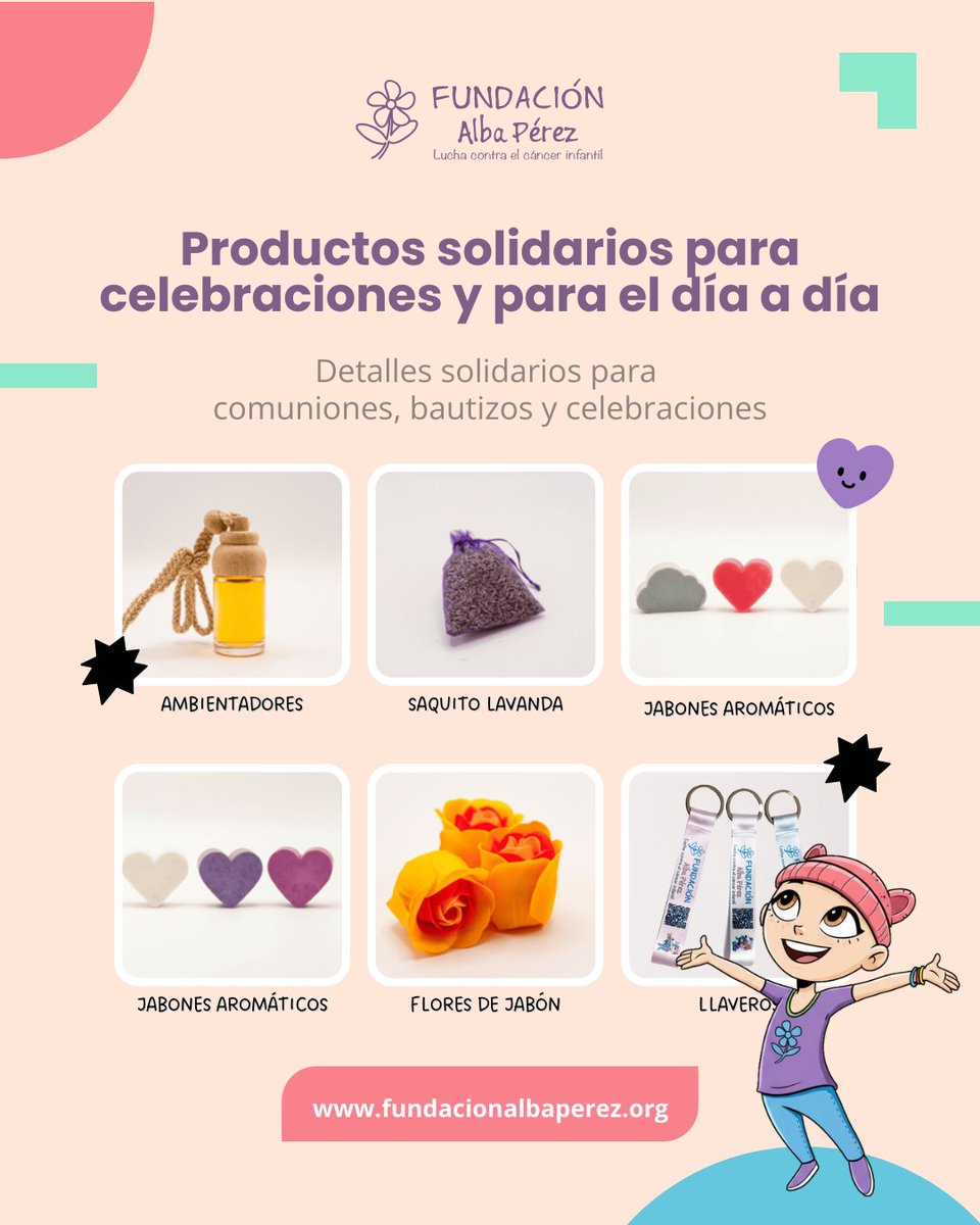En nuestra tienda de donativos encontrarás productos solidarios pensados para comuniones, bautizos y muchas otras ocasiones que, al mismo tiempo, apoyan la investigación en cáncer infantil 🔬.

¡Echa un vistazo en nuestra web!

#productosolidarios #fundacionalbaperez