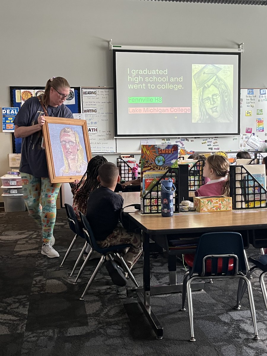 BigCowboy22's tweet photo. Great presentation from our own Miss Julie talking about how she overcame some challenges as a student and now works at our school. We are so lucky to have her working at Holland Heights. #newshgts #inclusionweek https://t.co/IoxjAeOE4R