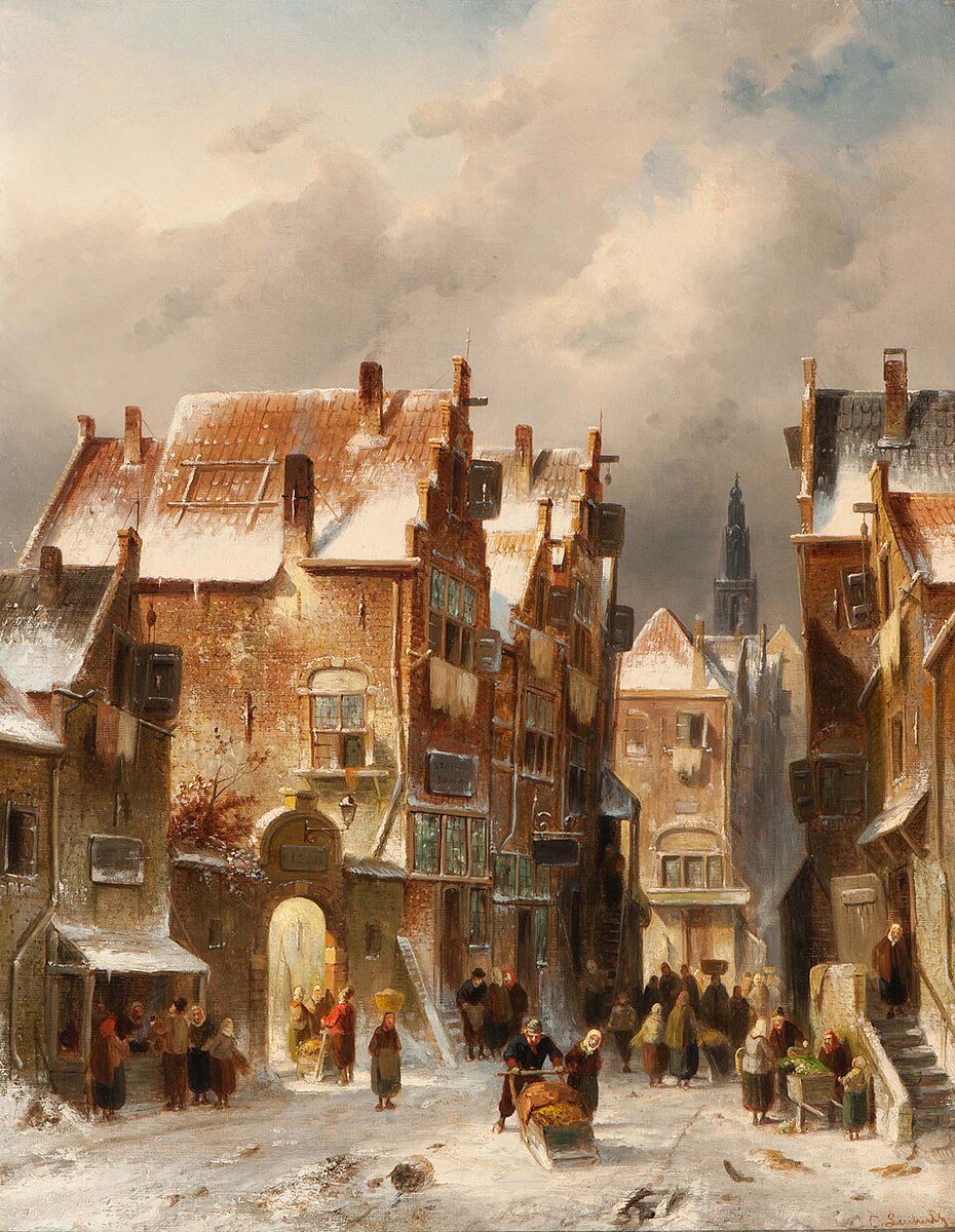 Een besneeuwd straatje in Haarlem 🇳🇱

🎨 Charles Leickert