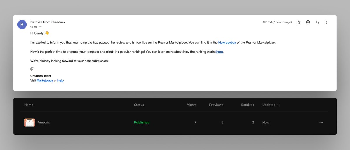 My first template Ametrix just went live on the Framer Marketplace✨
Grateful for the support and the journey so far with <a href="/framer/">Framer</a> 

Preview link below 👇
🔗ametrix.framer.website

More coming soon.
