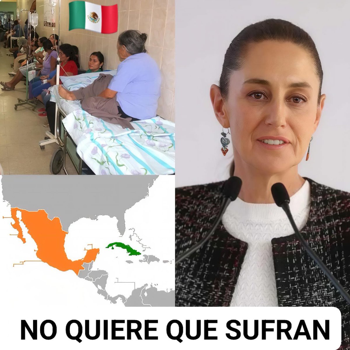 «Nuestro interés es que el pueblo de Cuba no sufra porque no tener petróleo implica no producir electricidad, imagínense un hospital que no funcione, o una terapia intensiva» … exclamó la presidentª.

Si, imagínense nomás 🙄… y también imagínense que eso no pasa en México y