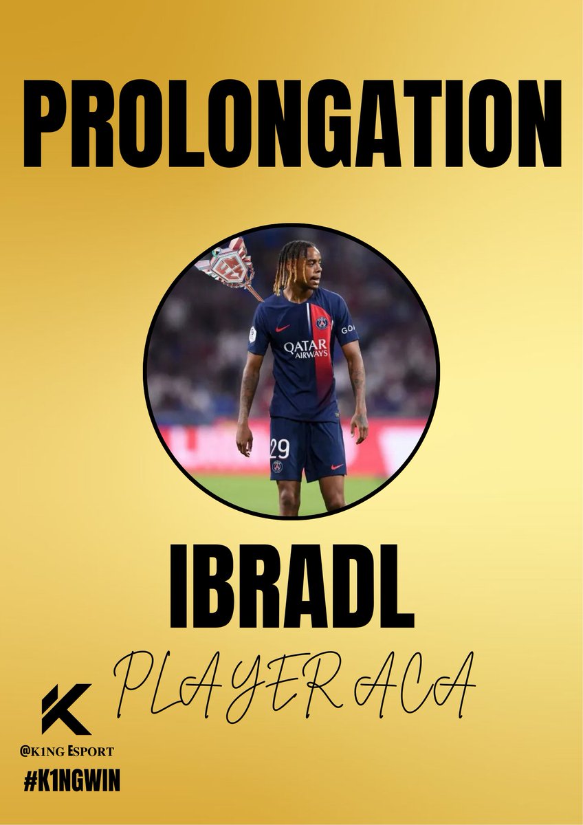 𝐏𝐑𝐎𝐋𝐎𝐍𝐆𝐀𝐓𝐈𝐎𝐍 𝐈𝐁𝐑𝐀𝐃𝐋 ! 🤩

Après un mois sous nos couleurs , avec des performances incroyables récemment nous étions obligé le garder chez nous ! ⚔️

#WeAreK1ng 👑

🫶 <a href="/Ibradlfn/">K1NG IBRADL</a> 

Rendez vous samedi 15 h pour l'annonce du Roster officiel 2026 ! 🔎