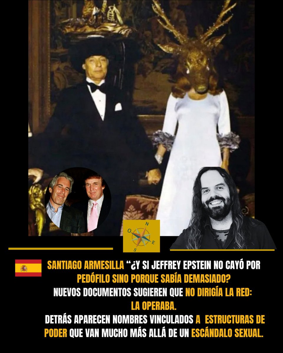 ¿Y si Jeffrey Epstein no cayó por trata de menores…sino porque sabía demasiado?Nuevos documentos sugieren que no dirigía la red: la operaba. Familias como los Rockefeller,  Kennedy, Rothschild.. Imprescindible artículo de investigación de <a href="/armesillaconde/">Santiago Armesilla</a>  laiberofonia.com/epstein-basura…