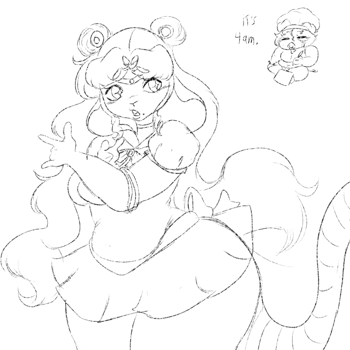 shitty sketch of moon crescent as sailor moon