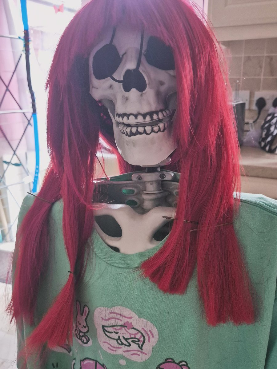 DigiMegmon's tweet image. We'll be uploading more progress pics of the cosplays later, but now I'm cutting some wigs and wanted to introduce you to my lovely model Fraiser Cranium. He's so patient while I work around him