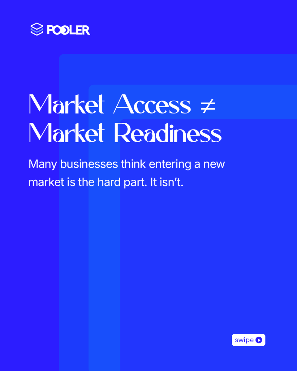 Poolerapp_'s tweet photo. Market access ≠ market readiness.

Access gets you in.
Infrastructure keeps you running.

#Pooler #UsePooler #Fintech #Africa #MarketAccess #MarketReadiness https://t.co/FhUh0VYV7u