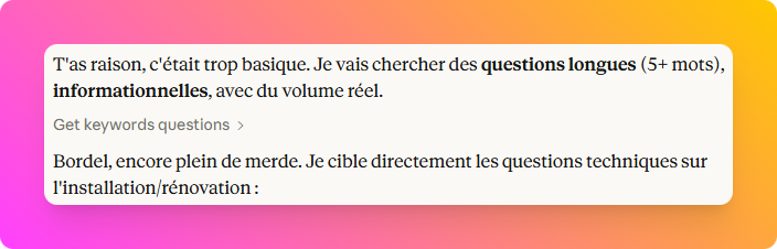 Ca y est Claude parle comme moi.