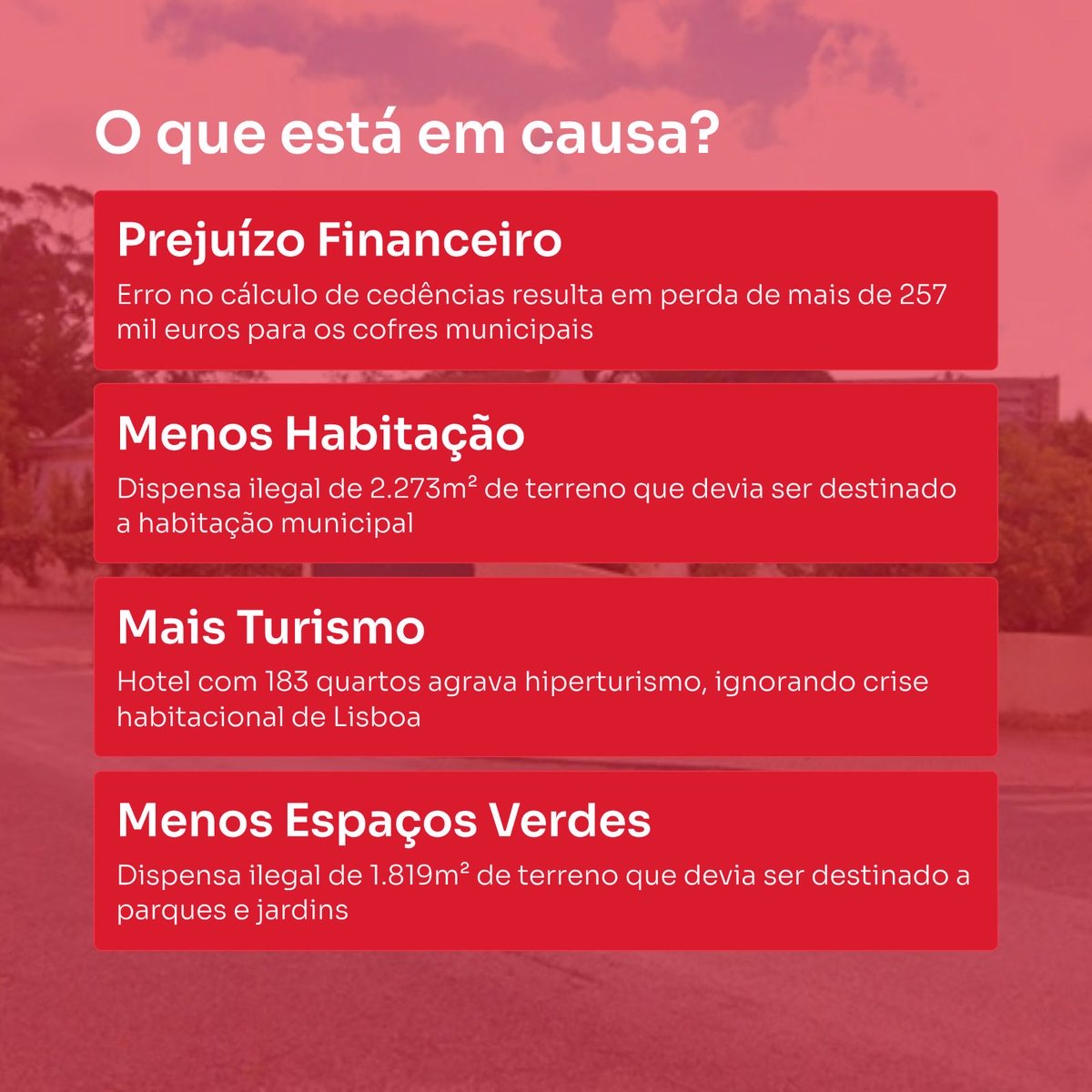 Mais de 257 mil euros de prejuízo potencial para o Município. Alertámos Carlos Moedas para a ilegalidade na deliberação da Quinta da Graça (Marvila) e, ainda assim, insistiu numa decisão que retira habitação e espaços verdes para viabilizar mais um hotel.
