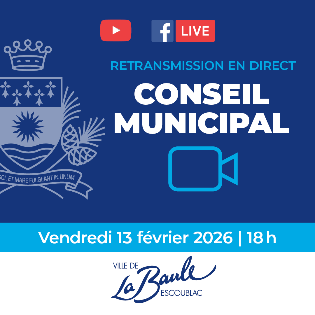 VilleLaBaule's tweet photo. 📣 Rendez-vous dans quelques heures pour le Conseil municipal.
🎥 À suivre, la retransmission en direct à partir de 🕕 18h.
➖ Via Facebook 👉 https://t.co/hZejH6vBqS
➖ Via Youtube 👉 https://t.co/Nve42i39tQ https://t.co/aNZN4xrpJ1