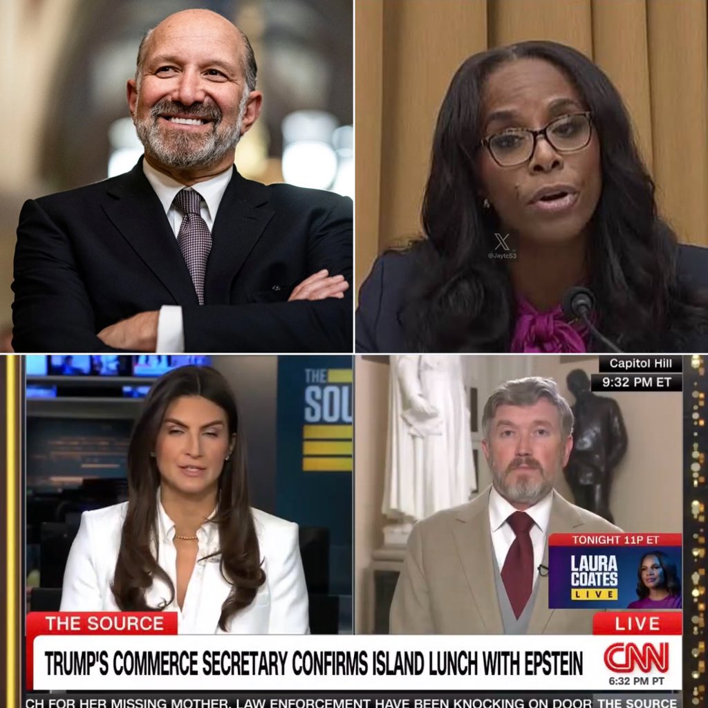 JayTC53's tweet image. Thomas Massie went on CNN last night to attack Howard Lutnick over traveling to St. Thomas with his family and two other families on a sailing trip. 

Do you know who else went to Epstein island? Massie's colleague Stacey Plaskett. 

Massie never said a word about Stacey, he only…