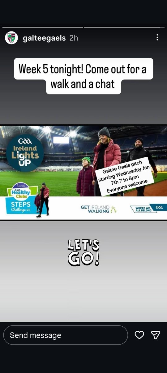Tonight is the 6th and final night of Ireland lights up. Well done and thanks to everyone who participated, one last night to get the steps in 🚶🚶‍♀️