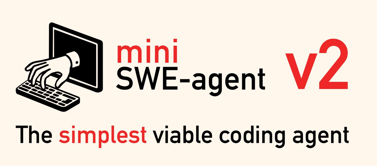 KLieret's tweet photo. Launching mini-SWE-agent 2.0, the simplest coding agent. Near SoTA performance, with the agent/model/environment only ~100 lines each. Powering benchmarks and RL training at NVIDIA, Anyscale, Stanford and many more! https://t.co/DTeJlQ6bMK