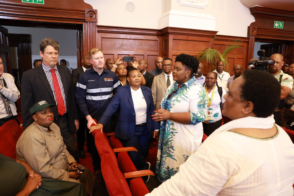 GovernmentZA's tweet photo. State of readiness inspections are underway as Ministers and Presiding Officers assess preparations ahead of the State of the Nation Address by President Cyril Ramaphosa on 12 February 2026 at Cape Town City Hall.
#SONA2026 #StateOfReadiness #Parliament #CapeTown #GovZAUpdates https://t.co/Oxis6rjmL7