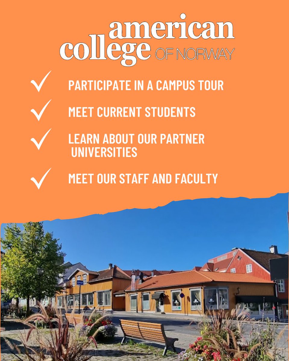 my_ACN's tweet photo. 🏫 Open House 2026 | American College of Norway
📅 March 5 | 🕒 15:00
Meet staff, teachers &amp; students, tour campus and dorms, and learn about our U.S.-accredited pathway.
Register here: https://t.co/8OEK6FoUAk https://t.co/jOkQfoZsEC