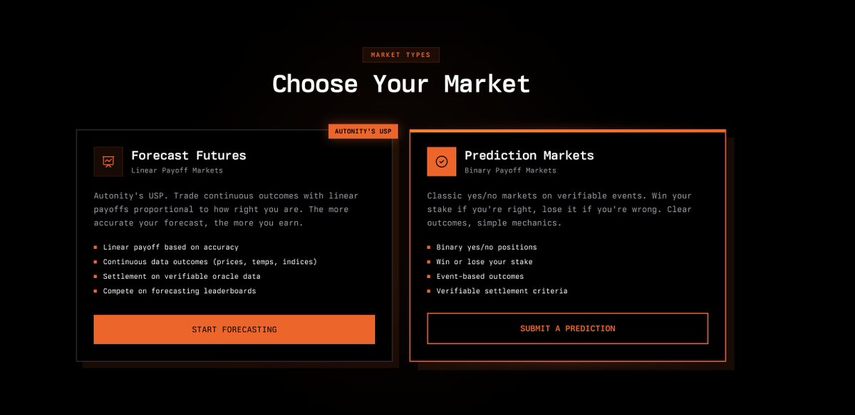 autonity_'s tweet photo. Forecast markets? Prediction markets? Both?

In Forecastathon Season 4, you choose how to trade. 

What's your strategy? 👀

https://t.co/JrdgXE4OhF https://t.co/2r3htYZhjP