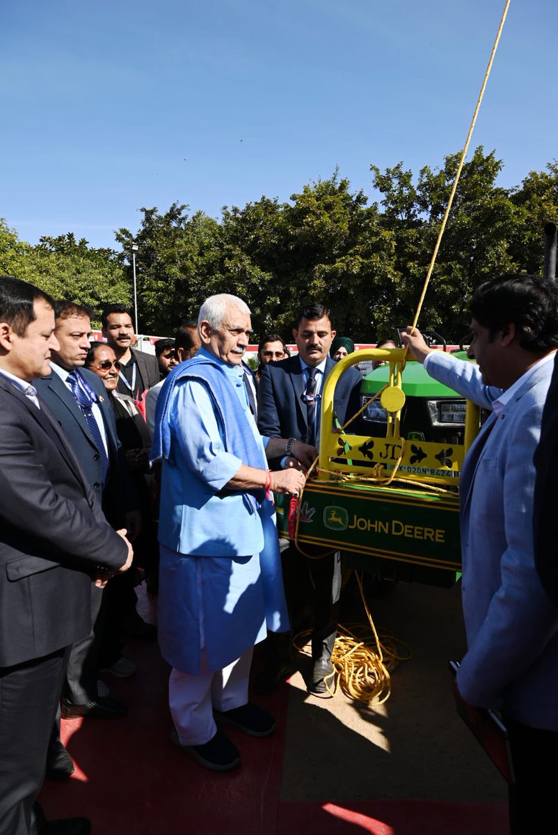 CellSkuast's tweet photo. Lieutenant Governor Shri Manoj Sinha inaugurated the three-day Agriculture Summit and Kisan Mela at SKUAST-Jammu, emphasising that the ‘Agriculture First’ policy and AI-enabled Advanced Agriculture are vital for a Viksit Bharat and Aatma-Nirbhar J&amp;K# https://t.co/Xi0EeglEIQ
