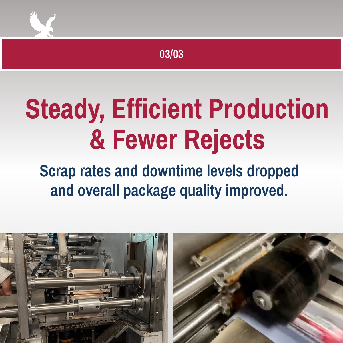 GreenerCorp's tweet image. Rejected packages were slowing the line and impacting productivity. After assessing the sealing process and fixing worn, misaligned components, we restored seal consistency.

The full story: greenercorp.com/resource-blog/…

#PackagingSolutions #ProductionEfficiency #SealingProblems