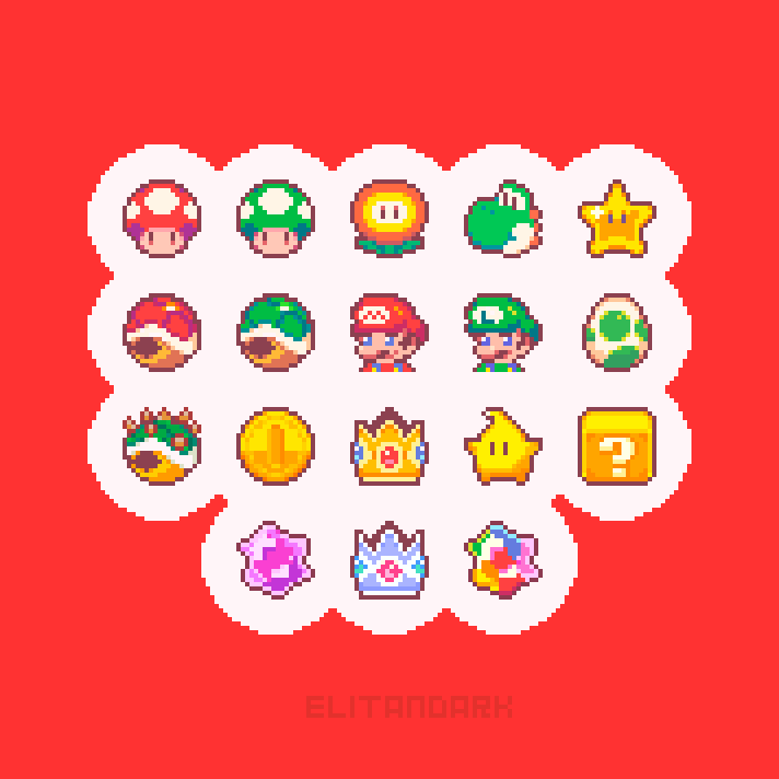 Let’s-a go!! 🍄⭐️
Super Mario Galaxy pixel badges ✨
#PixelArt #ドット絵