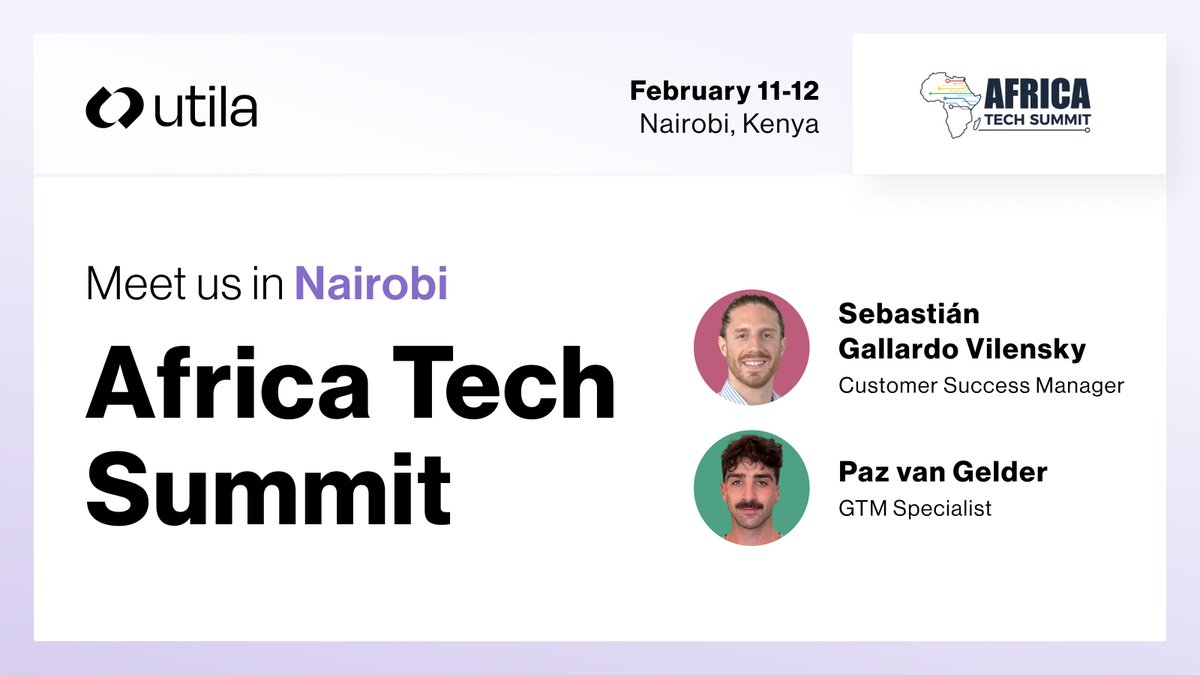 Utila is at <a href="/AfricaTechSMT/">ATS London, May 29, 2026 - 10th Edition</a> in Nairobi, Kenya 🇰🇪

Part of our team is still in Hong Kong - the other is talking to African fintechs about stablecoin rails for remittances, cross-border settlement, and mobile money. 💪

At ATS? Set up a meeting with Paz or Sebastian here👇