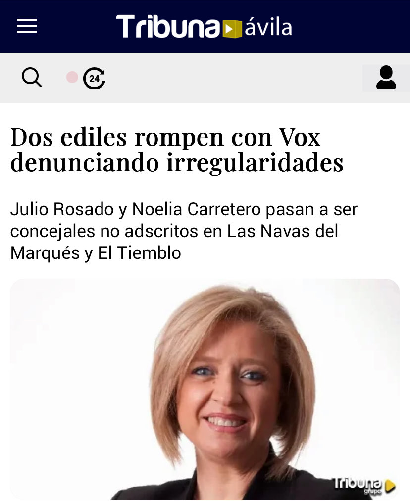 Anade_laFuente's tweet photo. Dos ediles rompen con Vox Ávila denunciando irregularidades

 https://t.co/9KeXG5coaf https://t.co/1qebC7kPes