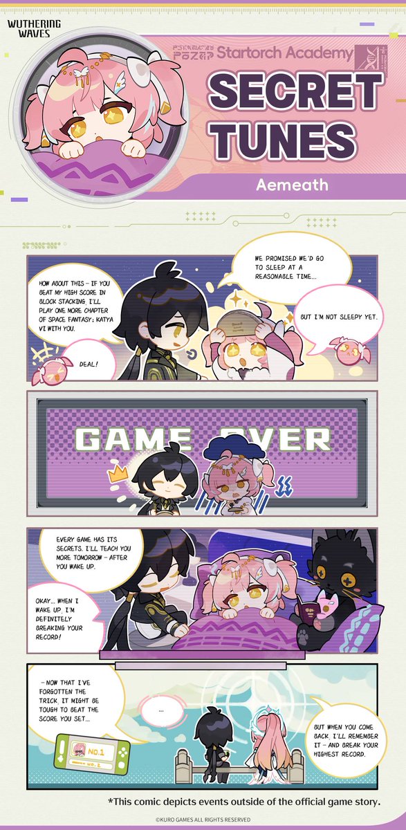Wuthering Waves Official Comic Series | Secret Tunes — Startorch Academy
[Aemeath]

Do you still remember the tricks for the games we played together?

#WutheringWaves #Aemeath
