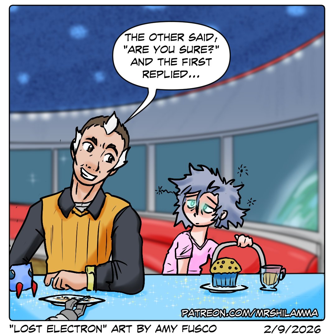 KappaKafeStudio's tweet photo. "Lost Electron" #SpaceDadJokes 6 https://t.co/VqRPbgmgmw