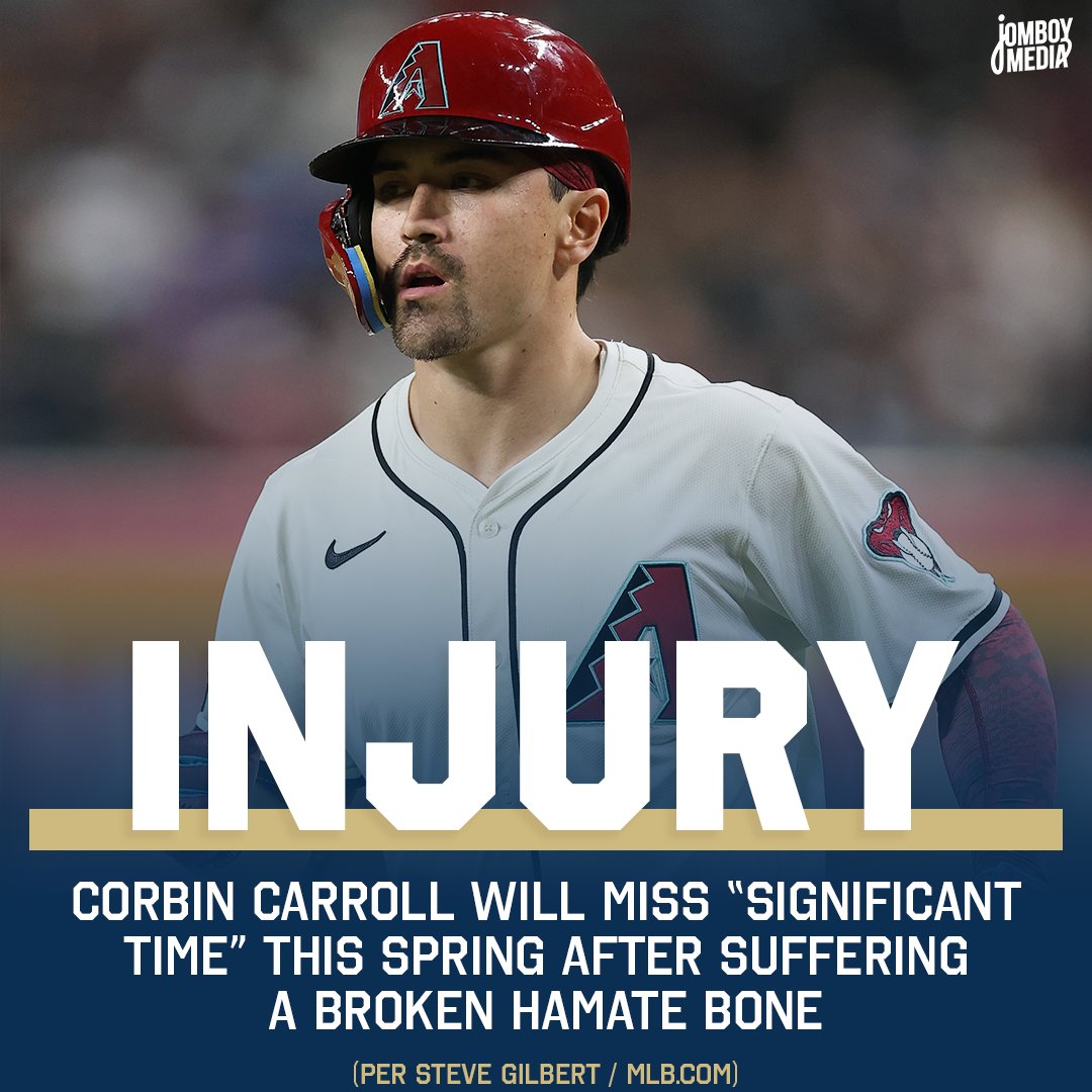 Corbin Carroll, who had been announced for Team USA in the WBC, will miss "significant time" after breaking a hamate bone