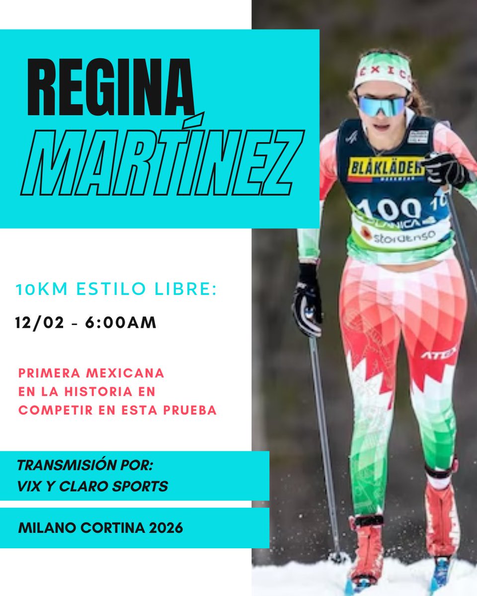 OlimpismoMex's tweet image. ¡Mañana la Doctora Regina hará historia para nuestro país!

Regina, oriunda de la Ciudad de México, y actual médico de urgencias en Miami estará en el Esquí de Fondo de #MilanoCortina2026

Se convierte en la primera mujer mexicana en competir en esta extenuante prueba.

A veces…