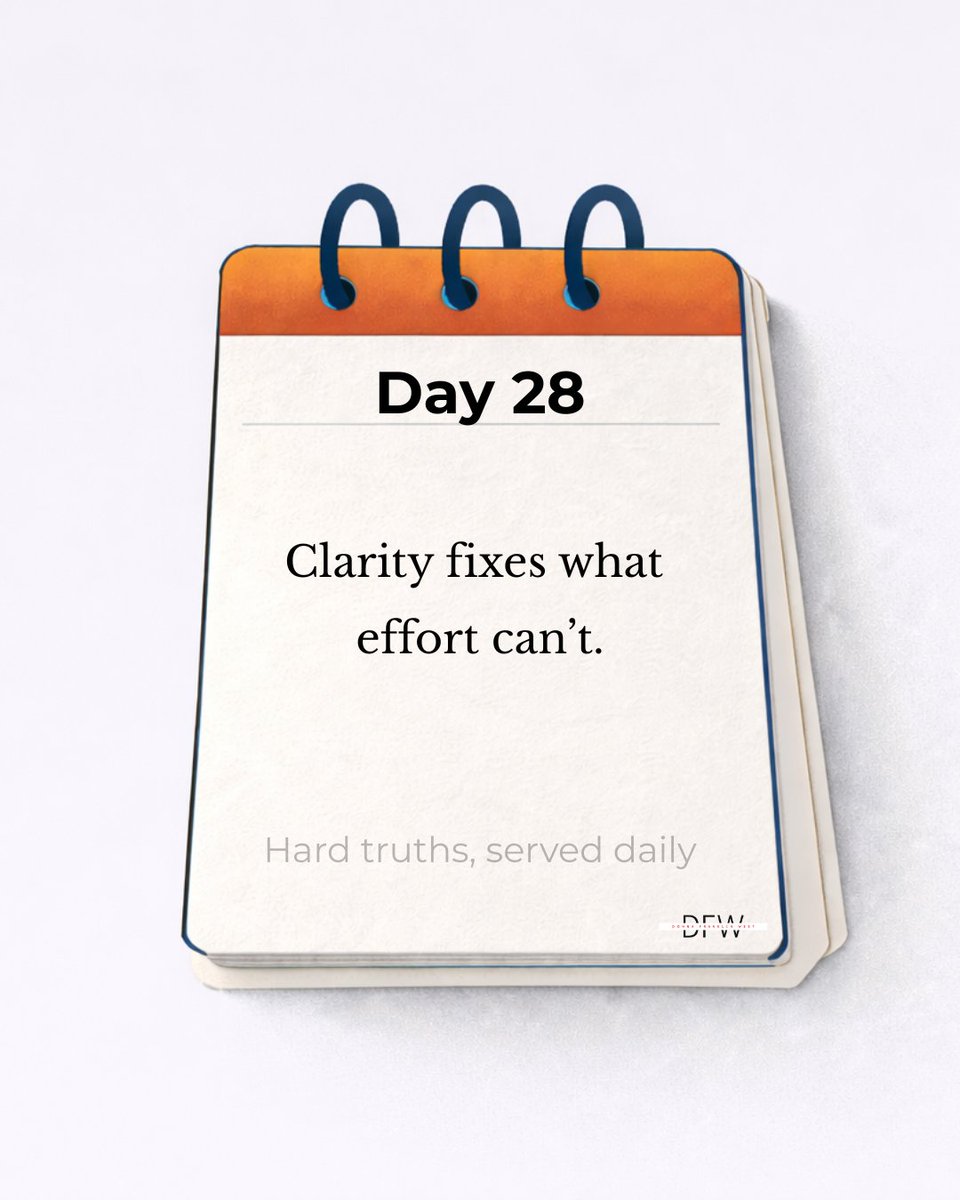 Day 28 | Straight, No Chaser

Clarity fixes what effort can't.

Effort can’t fix confusion.

Working harder won’t solve it.

Longer hours won’t either.

What do you need to sort out before anything else moves forward?
