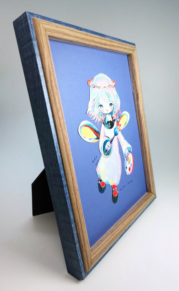 painting si_ku 原画　18×23cm(額縁含む) 黄菊しーく