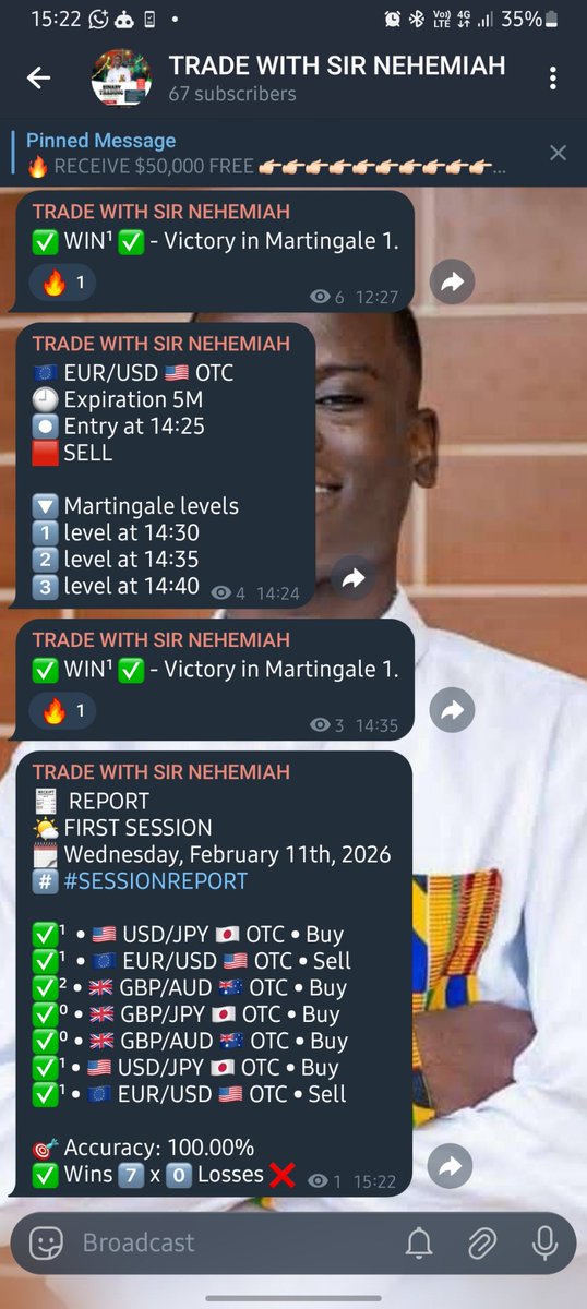 Date don't lie first session completed already and Accuracy is 100% 
#pocketoption #binarytrading .

Want to join ? Comment TRADE and I will walk you through...