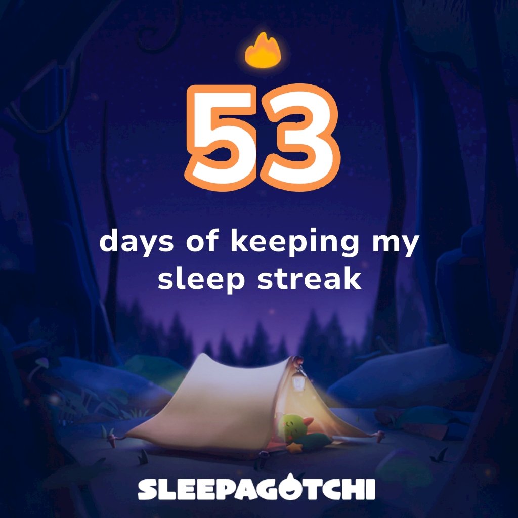 Got a sleep streak and vSLEEP!
Join me on Sleepagotchi.
sleepagotchi.com