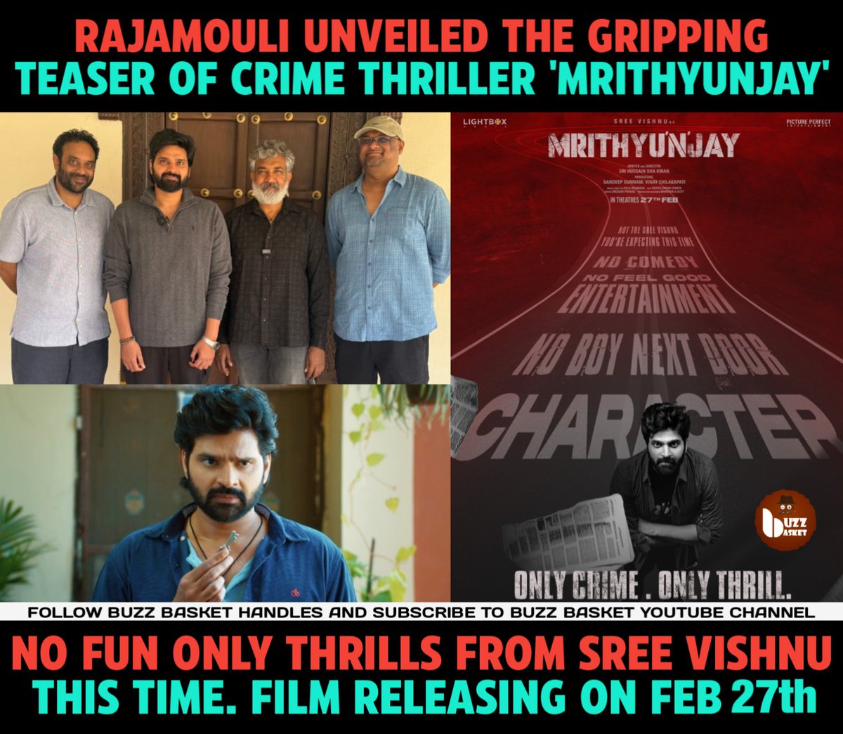 No Fun Only Thrills from #SreeVishnu 

Investigative Thriller #Mrithyunjay in theatres on Feb 27th 🎯

#MrithyunjayTeaser▶️youtu.be/dyMym2C85Vk

@SreeVishnuoffl <a href="/Reba_Monica/">Reba Monica John</a> @Kaalabhairava7 <a href="/HussainShaKiran/">Hussain Sha Kiran</a> <a href="/Lightboxoffl/">LightBox Media</a>
@SunnyGunnam <a href="/ramya_gunnam/">Ramya Gunnam</a>