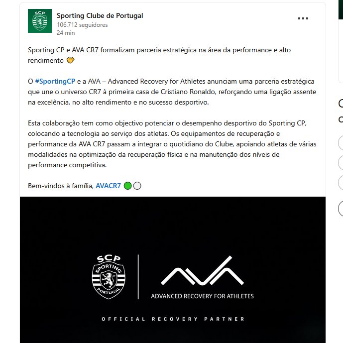 O <a href="/SportingCP/">Sporting CP</a> e o <a href="/Cristiano/">Cristiano Ronaldo</a> formalizam parceria na área de performance e alto rendimento ⚽️