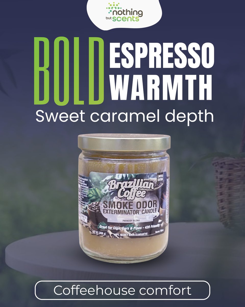 TheScentDoc's tweet photo. Brazilian Coffee turns your space into a warm coffeehouse retreat. Rich espresso layered with caramel, cinnamon, and vanilla creates deep comfort while enzyme based technology eliminates smoke and household odors. Cozy, bold, and long lasting.

#NothingButScents https://t.co/8Znune6n5g