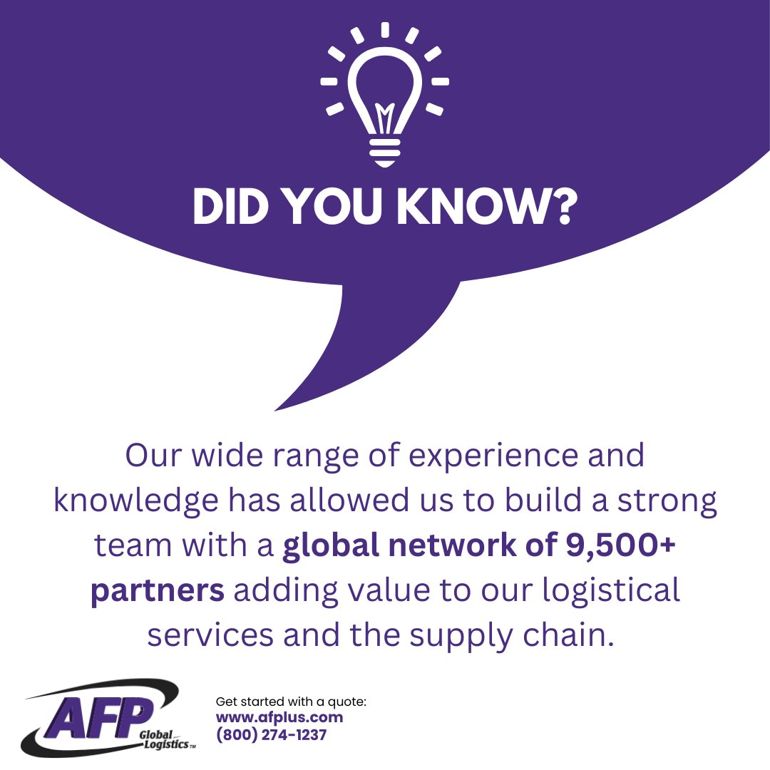 Did you know we’re connected to a global network of more than 9,500 partners?

Ready to put our global network to work for your business? Contact us today for a quote.